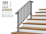 Silver Outdoor 3-Step Iron Handrail 22095406