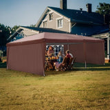 ZNTS 3 x 6m Two Windows Practical Waterproof Folding Tent Dark Coffee Folding Tent 67766391