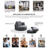 Welike Swivel Accent Barrel Modern Dark Grey Sofa Lounge Club Big Round Chair with Storage W83469809