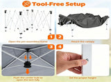 9ft x 9ft Pop Up Canopy Tent with Sidewall, UPF 50 Silver Coated Waterproof Oxford Instant Shelter, 60113406