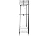2Tier Rod Closet Organizer Garment Rack Clothes Storage Hanger Shelf Hooks Black 08929883