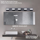 (Same as W1340110593/L2009) LED Modern Black 5-Light Vanity Lights Fixtures Over Mirror Bath Wall W1340P206811
