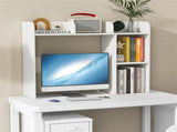 White Desktop Bookshelf for 27''/68.58cm Monitor, 93.9825.4073.66cm Engineered Wood Desk Hutch 55606998