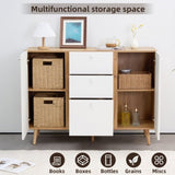 Sideboard Buffet Cabinet with 3 Drawers & 2 Doors,47.24"Buffet Cabinet with Adjustable Shelves W2282P220585