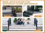 Matte Black Outdoor 2-Step Iron Handrail 08040361