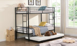 Twin Over Twin Metal Bunk Bed with trundle Black W2297P293753