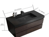 BB02-36-109, Integrated engineered quartz basin WITHOUT drain and faucet, matte black color W1865107124