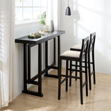 Bar Chair Counter Height Stool with Backrest, Padded Seat & Footrest, Wood Kitchen Island Chair, W2582P170703