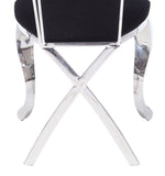 Black and Stainless Steel Side Chair with X-Shaped Back Leg B062P215490