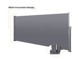 Retractable Side Screen Awning, UV Resistant, Waterproof, Patio Privacy Screen for Garden, Balcony, 85170585