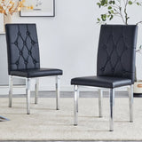 ZNTS 2 piece set of black armless dining chairs brings a touch of elegance and mystery to the dining area W1151132022