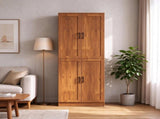 Freestanding 4-Door Kitchen Pantry Cabinet, Large Storage with Adjustable Shelves & Doors 70120057