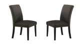 ZNTS Dining Room Chairs Ash Black Polyfiber Nail heads Parson Style Set of 2 Side Chairs Dining Room B01153265