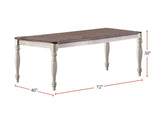Transitional Style 1pc Table w 2x Leaves Antique White Finish Oak Top Rectangle Table Kitchen B011P222503