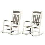 Outdoor Rockings Set of 2, Durable HDPE Patio Oversized Rockers for Adults, Porch Rocking W1859P360054