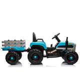 ZNTS Ride on Tractor with Trailer,24V Battery Powered Electric Tractor Toy, 200w*2motor W1578P193906