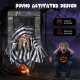 18" Animated Halloween Chained Prisoner Decor - Sound-Activated , 08107365