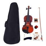 ZNTS GV100 1/2 Acoustic Violin Case Bow Rosin Strings Tuner Shoulder Rest 36379191