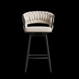 360&degSwivel Bar Chairs set of 2, equipped with soft cushioned backrest counter stool, metal leg W1727P234203