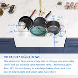Fireclay 33" L X 20" W Workstation Farmhouse Kitchen Sink With Accessories W122567038
