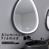 32 x 32 in. Gunmetal Grey Framed Dimmable Anti-Fog LED Bathroom Vanity Mirror W716P233470