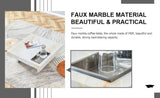 A modern and practical coffee table with imitation marble patterns, made MDF material. The fusion W1512P353532