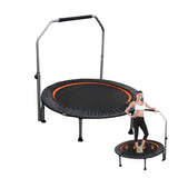 ZNTS 48" Foldable Mini Trampoline Max Load 330lbs/440lbs, Fitness Rebounder with Adjustable Foam Handle, 13163777