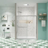 Bypass shower door, sliding door, with 1/4" tempered glass and Chromed finish 50-54"x70" W2122131036