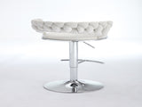Set of 2 Bar Stools,with Chrome Footrest and Base Swivel Height Adjustable Mechanical Lifting Velvet W1249P247722