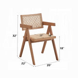 Casual Stylish Rattan Arm Chairs Set of 2 Natural Finish Mid-Century Modern Kitchen Dining Furniture B2741P333533