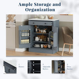TOPMAX Modern Freestanding Kitchen Pantry,Buffet Food Storage, Coffee Bar N717P221574E