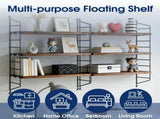 3-Tier Wall Shelves with Adjustable Shelf, Wood Storage Shelf Books, Room Decor, Hanging Shelf 29653601