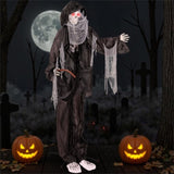 8.5ft Halloween Grim Reaper Decoration - Sound-Activated Design, Glowing Eyes, Tattered Garb & 87215514