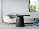 22x22x25.5" Black Round Side Table with Pedestal Base W2078P203271