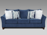 Camero Fabric Pillowback 2-Piece Living Room Set, Sofa and Loveseat, Navy Blue T2574P195446