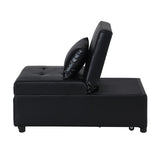 Folding Ottoman Sofa Bed BLACK W2297P216461