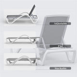 Patio Chaise Lounge Adjustable Aluminum Pool Lounge Chairs with Arm All Weather Pool Chairs for W1859109676