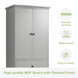 ZNTS Storage Cabinet with 2 Doors and 4 Drawers for Bathroom, Office, Adjustable Shelf, MDF Board with 06458842