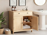 Natural wood color, particleboard with melamine veneer, 60*30*80cm, double doors, single drawer, 45169395