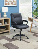 ZNTS Adjustable Height Office Chair with Padded Armrests, Black SR011680