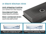Kitchen Sink 36"x19" Multifunctional undermount Flying Rain Waterfall S304 Stainless Steel Handmade 49807592