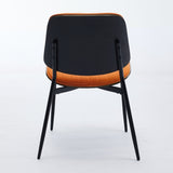 A&A Furniture, Dining Chairs Set of 2 Mid Century Modern Retro Faux Leather Chair with Walnut W1143P191788