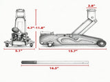 2 Ton Low Profile Hydraulic Floor Jack, Jack with 4.7 to 11.8 Inch Lift Range 93512062