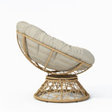 40" Ergonomic Wicker Papasan Chair with Cloud Thick Density Fabric Cushion,3-proof Cover,High N723P224372A