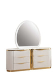 Gold Detailed 6-Drawer Dresser made with Wood in White B00955980