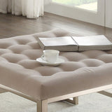 Beige and Champagne Cocktail Tufted Ottoman B062P209193