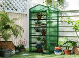 Green 5-Tier Mini Greenhouse with PE Grid Cover, Tool-Free Assembly Portable Grow Tent for Indoor 52136707