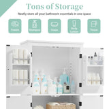 Elegant Bathroom Floor Storage Cabinet, Bathroom Storage Unit, Freestanding Cabinet with 4 Doors, N725P188461K