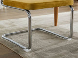 Mid Century Modern Dining Chairs Set of 2, Velvet Accent Chairs with Natural Cane Back & Stainless 97370969