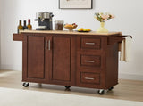 Kitchen Island with Drop Leaf Countertop, Rolling Kitchen Island Cart , Barn Door Kitchen Island 99282350
